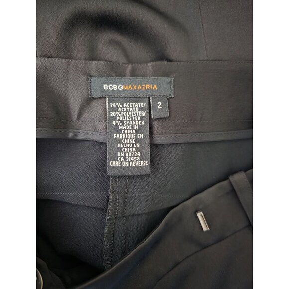 BCBGMaxAzria Black Dress Stretch Pants Mid-Rise Wide Leg Women's Size 2 - Picture 5 of 6